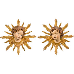 Pareja de querubínes con aureola
